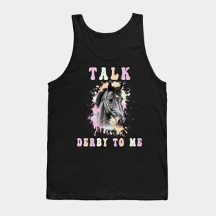 Talk Derby to Me Groovy Equestrian Derby Day Barrel Racing Tank Top